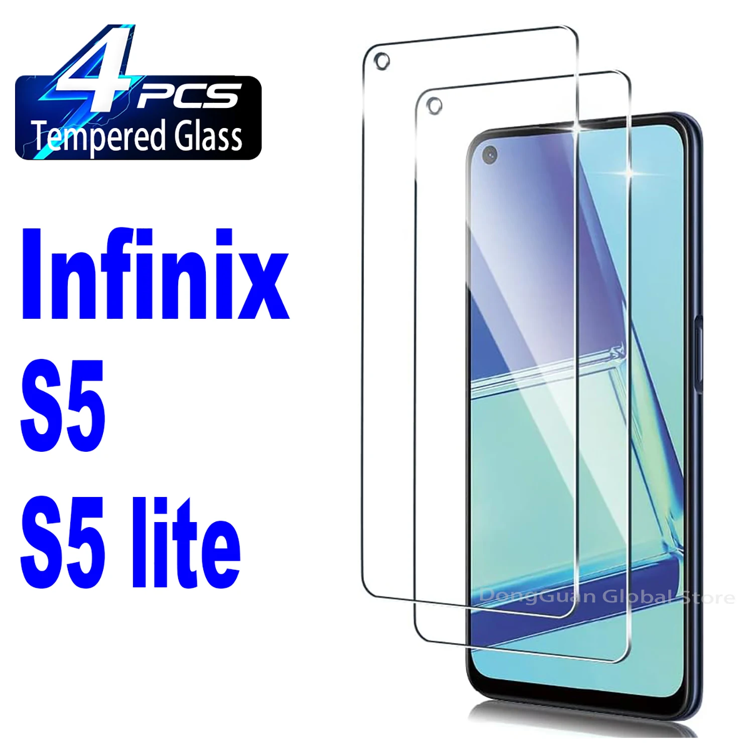 2/4Pcs Tempered Glass For Infinix S5 lite Screen Protector Glass Film 2 4pcs tempered glass for xiaomi mi 11 lite 5g ne screen protector glass film