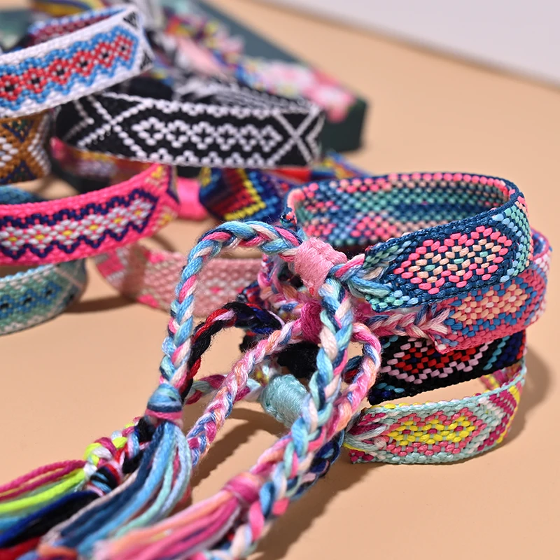 Lot De 12 Bracelets D'Amitié Tressés à La Main - Réglables - Coton Coloré - Style Bohème - Pour Femme/Homme