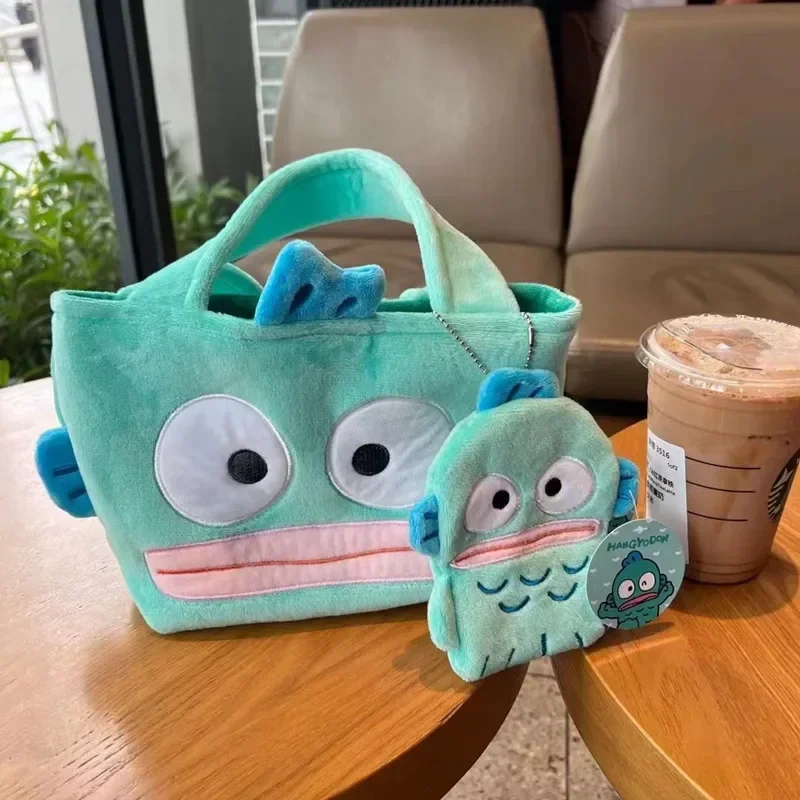 Sanrios Hangyodon Anime Kawaii Cute Fish Monster Tote Bag Plush Handbag  Bento Bag Zero Wallet Small Card Bag Christmas Gifts - AliExpress