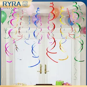 1PC Spiral Iridescent Garland Shiny Swirls Ribbon Ceiling Hanging Streamers  Ornaments For Christmas Birthday Wedding Party Decor - AliExpress