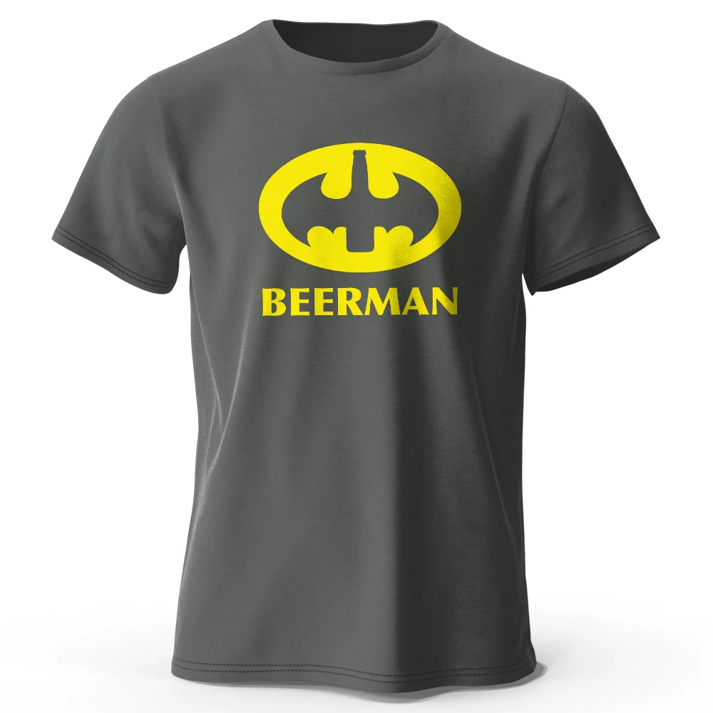 Men's Classic Beer Man Graphic Oversized T-Shirt - 100% Cotton Casual Summer Tee