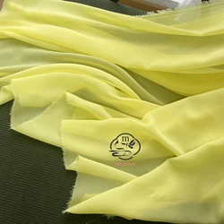 Elegant White Ivory Chiffon Fabric - Luxurious Georgette for Bridal Veils, Wedding Decor, and DIY Creations (Yellow)