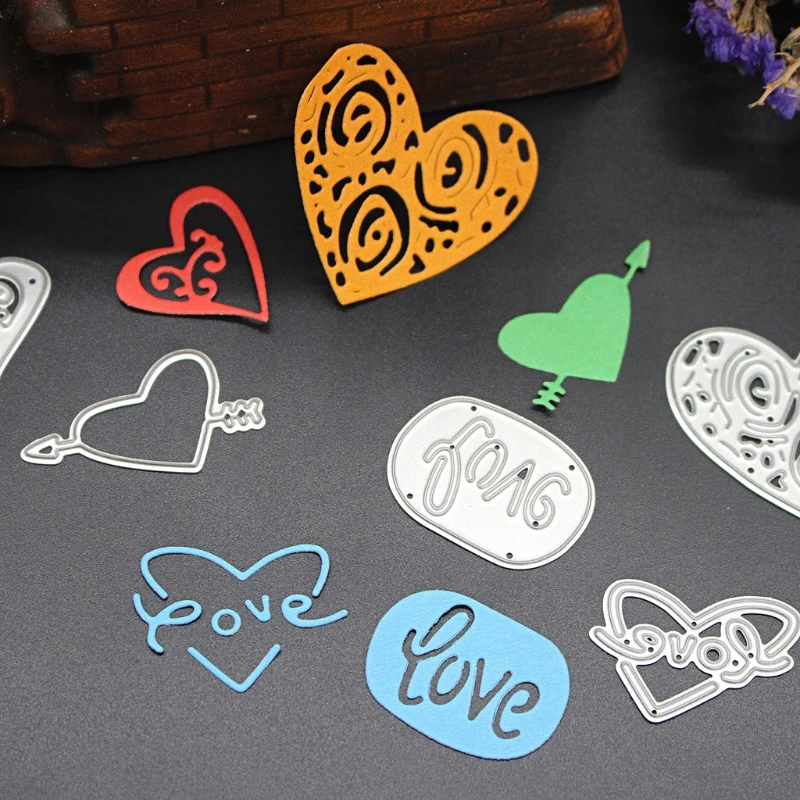 Love Heart Metal Cutting Dies Stencil Scrapbook Mould Album Paper Card DIY Decor