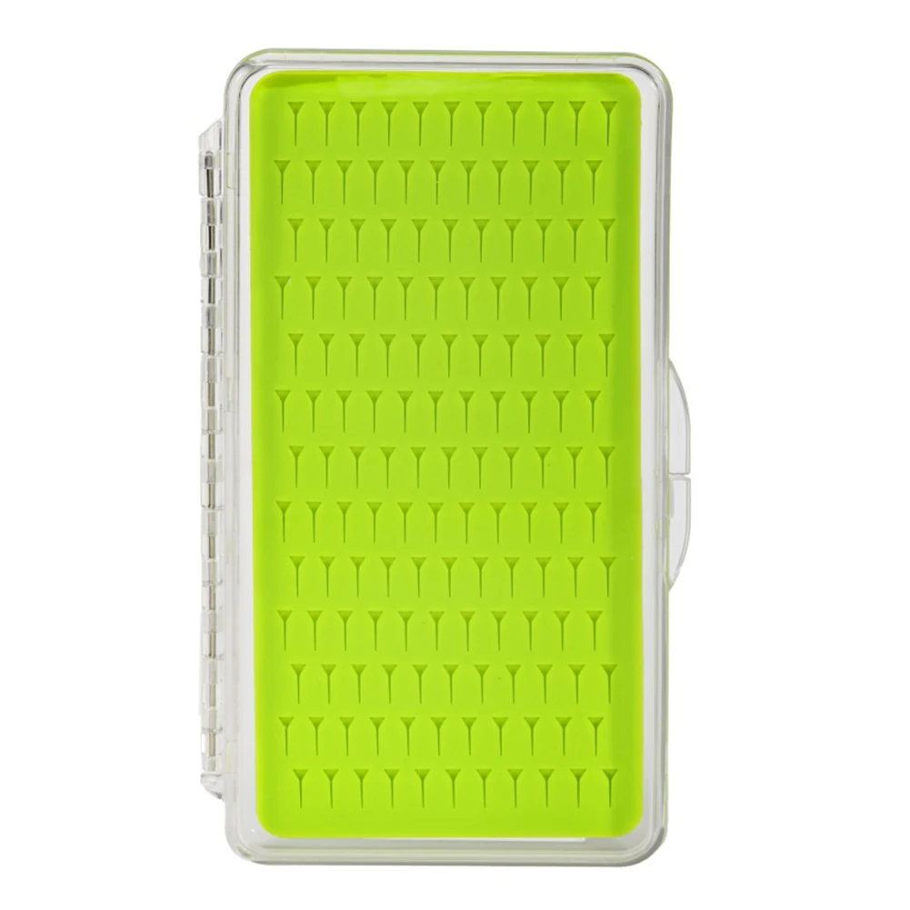 Green Fly Fishing Bait Storage Box Lure Case Transparent Flip