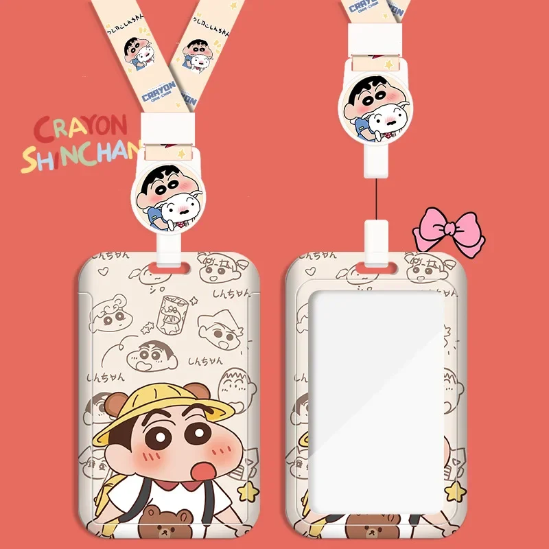 Cartoon student card cover holder DIY lanyard badge storage set subway bus card campus ID storage holder Christmas Gift