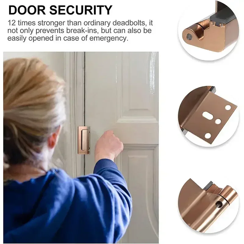 Home Security Door Reinforcement Lock Safety Bedroom Door Lock Withstand 800 lbs Kids Safety Deadbolt