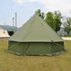 4 Person Luxury Pyramid Tent Yurt Tent with Silver Coating for UV Protection Breathable Camping Tent Stove Space for 4 Seasons