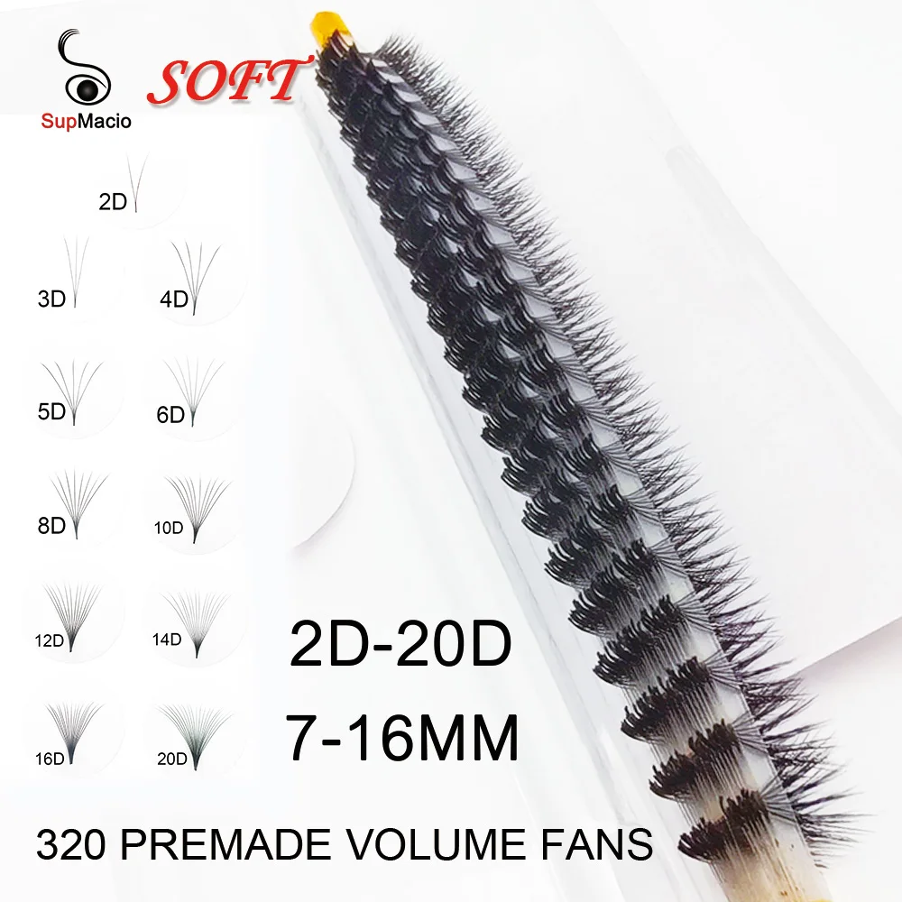 Ultra speed promade fans expert volume Supmacio 3d-20d 0.05mm/0.07mm pointy base ultra-speed loose premade fan lashes 600 fans
