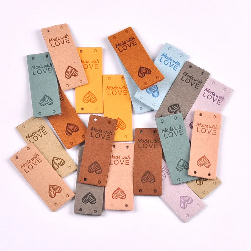 Leather Labels 20Pcs 5x2cm for Garments DIY