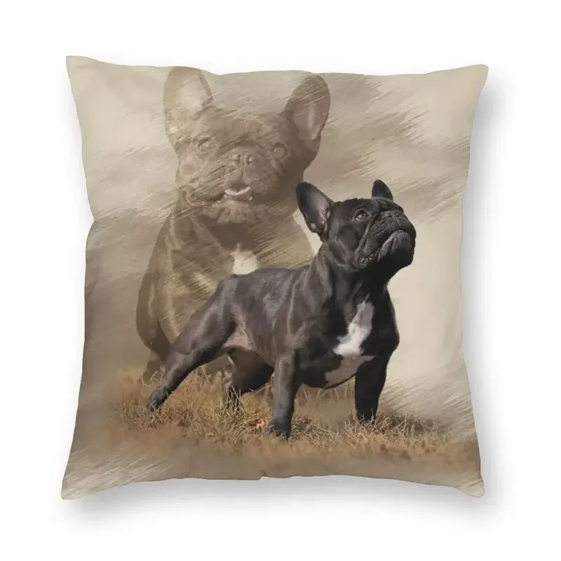 

Cool French Bulldog Cushion Cover Sofa Living Room Pet Dog Square Pillow Cover 45x45