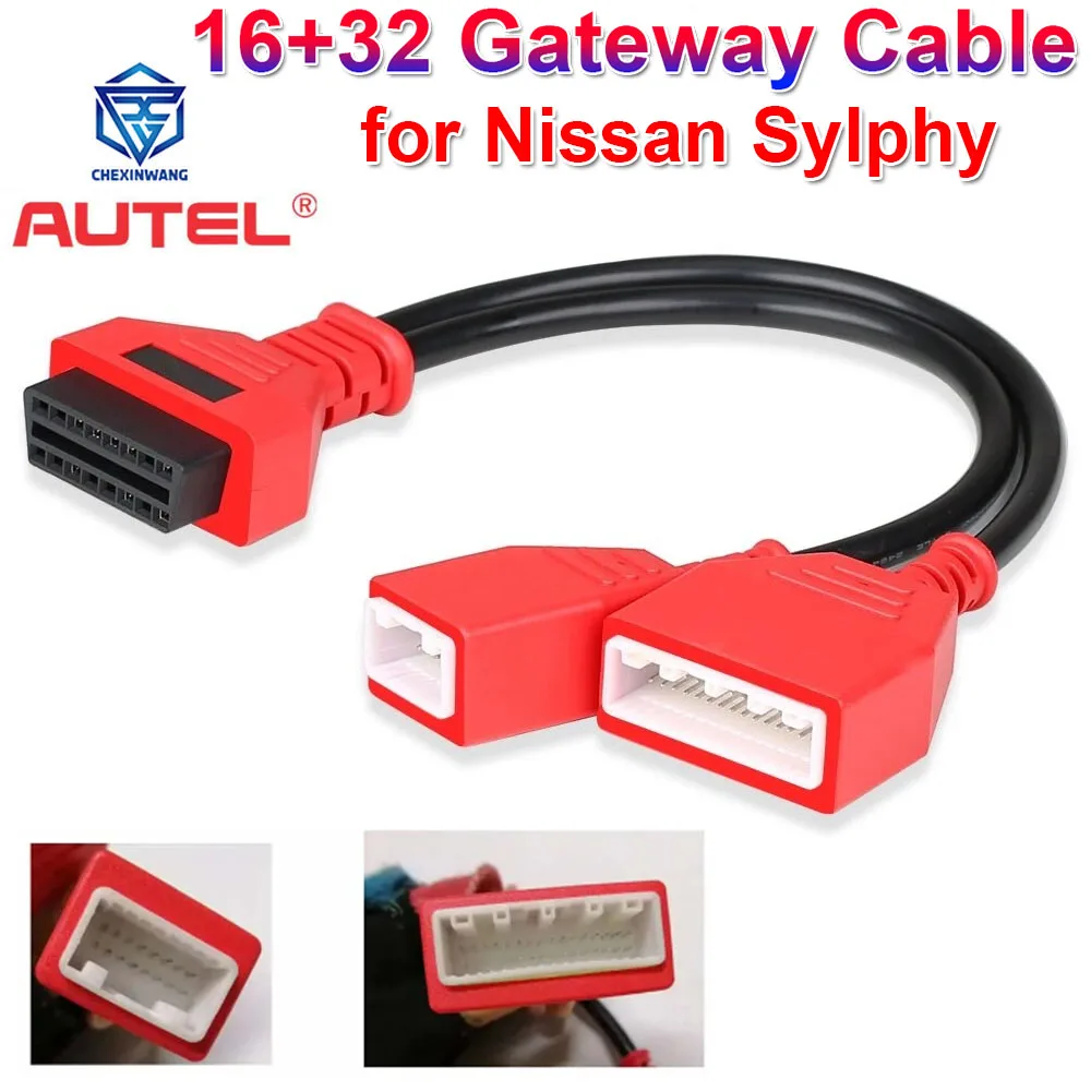 Adattatore Gateway Autel 16 + 32 Per Cavo Nissan Sylphy 16Pin Aggiunta Chiave Senza Bisogno Di Password Funziona Con Autel Im508 Im608 Lonsdor K518Se