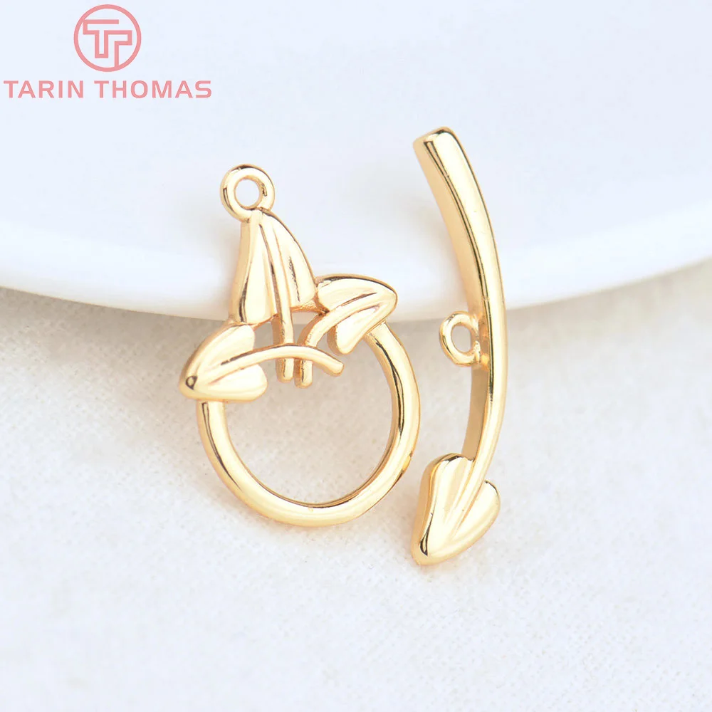 

(4580）6 Sets 24K Gold Color Plated Brass Bracelet O Toggle Clasps High Quality Diy Jewelry Making Findings Accessories