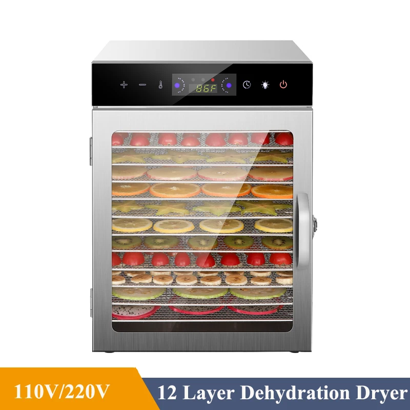 Kwasyo Food Dehydrator, 12 Layers Commercial Stainless Steel Fruit  Dehydrator, 1000W 