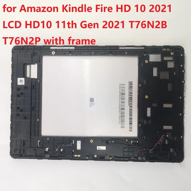 Montagem de Digitalizador de Tela Sensível ao Toque Lcd com Moldura Amazon Kindle Fire hd 10 Hd10 11ª Geração T76n2b T76n2p 2023