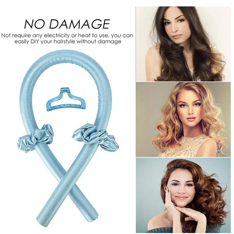 Heatless Curling Rod Headband Silk Curls Ribbon Hair Rollers Sleeping Soft Headband hair styling tool,hair curling tools