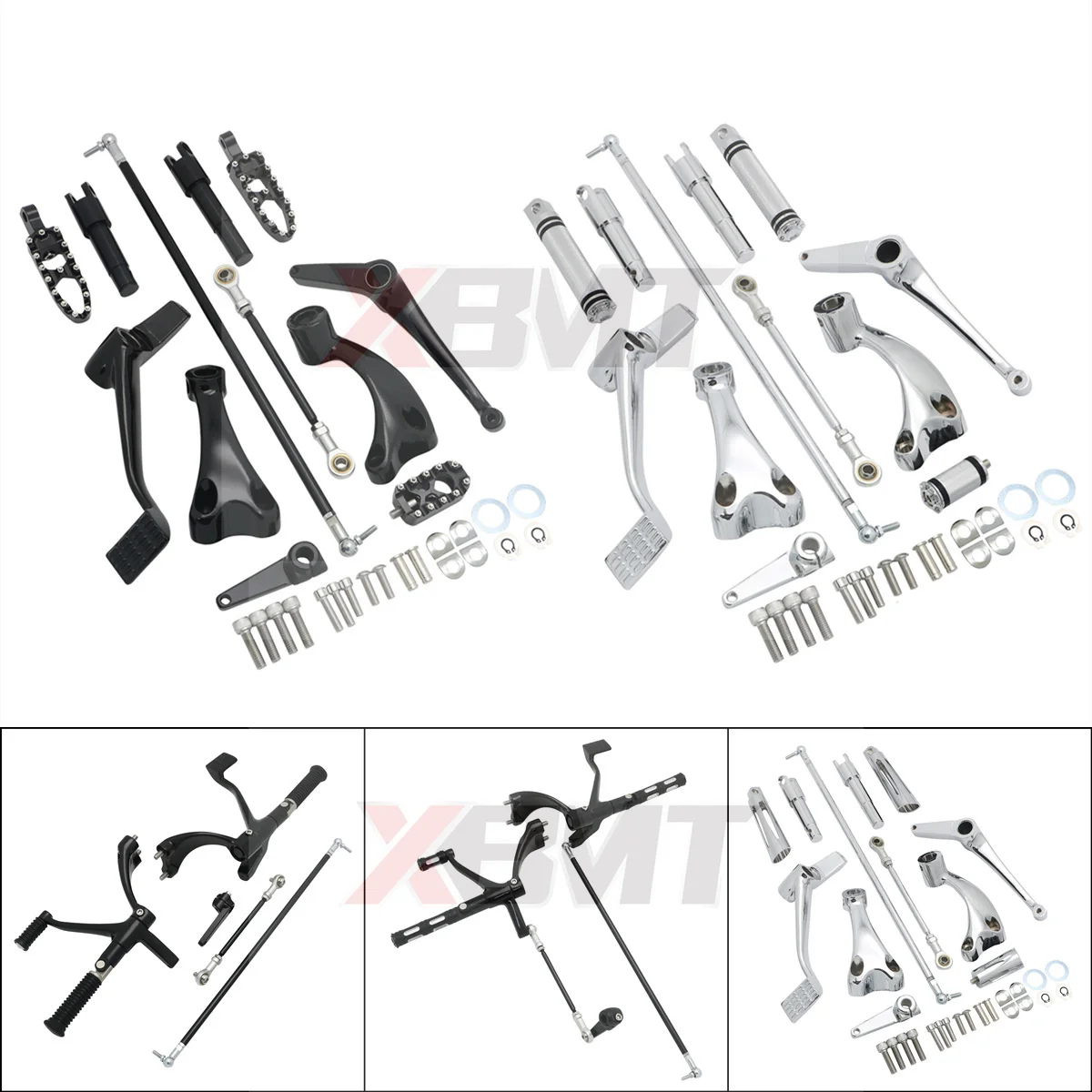 

Motorcycle Forward Control Complete Kit Footpeg Shifter Lever Linkage For Harley Sportster XL883 Custom XL1200 Forty Eight 04-13
