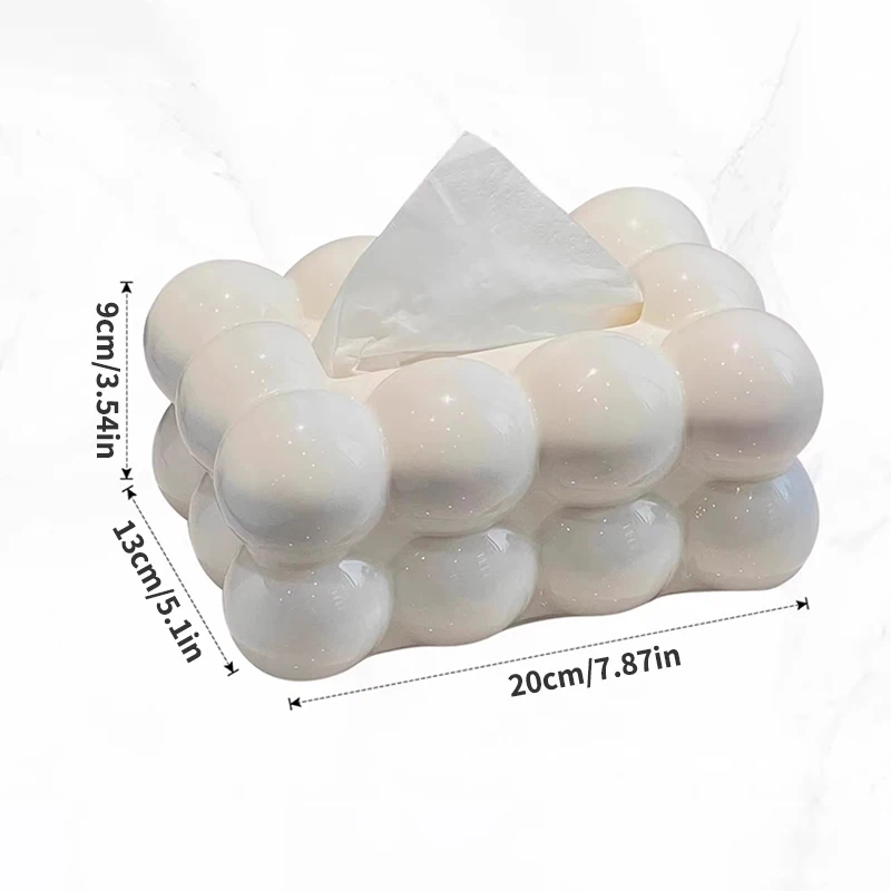 High Aesthetic Tissue Box, Home Living Room, High-End Tissue Storage, Paper Box, Cream Style Napkin Box 6