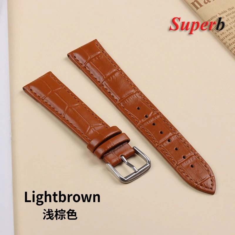 Luxurious Calfskin Leather Watch Strap with Slub Texture – Universal Watchband Accessory