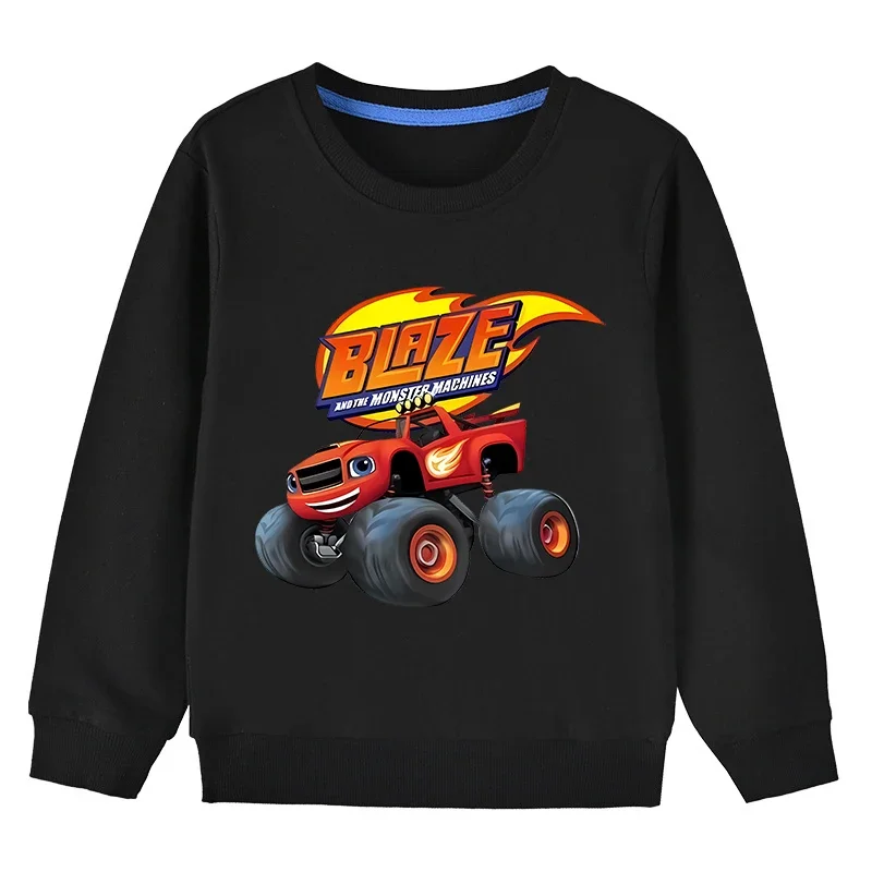 Autumn Kids Blaze And The Monster Machines Cartoon Funny Sweatshirts Children's Hoodies Baby Pullover Tops Girls Boys Clothes 4