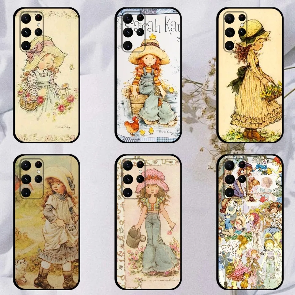 Custodia Per Telefono Sarah Kay Per Samsung S23,23,22,30,21,10,9,Note20 Ultra,Lite,Ultra,5G,Plus,Fe, Custodia Morbida Nera