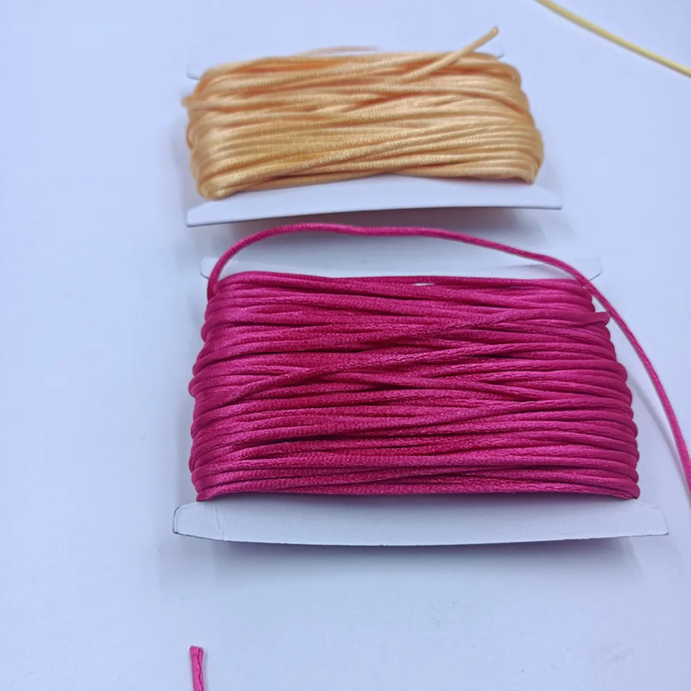 2mm 20meters Rattail Satin Cord Thread Chinese Knot Macrame Bracelet Braided String DIY Tassels Beading Thread 35colors macrame cord,satin cord