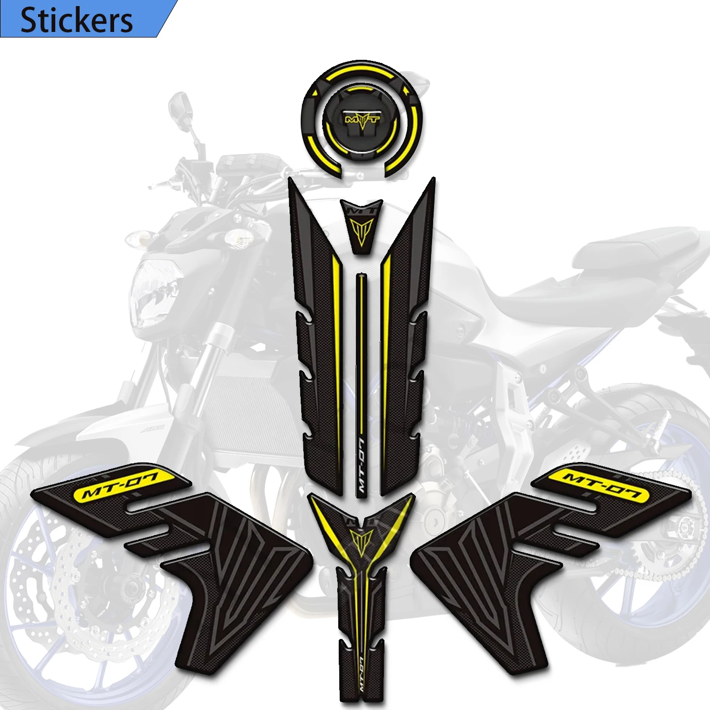 For Yamaha MT07 MT 07 SP MT-07 Tank Pad Grips Motorcycle Decals Protector Gas Fuel Oil Kit Knee 2018-2020