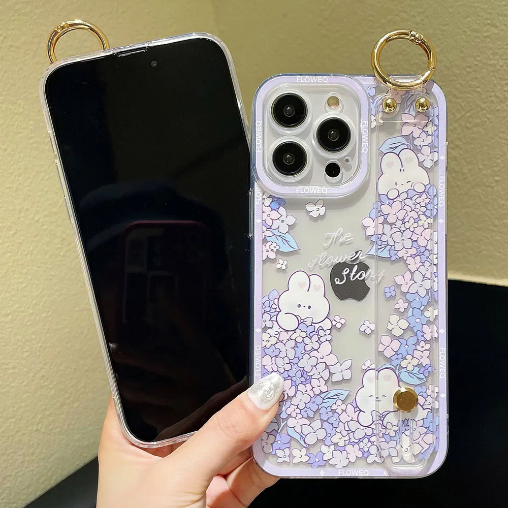 SoCouple Animal-Themed Wrist Strap Holder Case with Bear and Rabbit Design