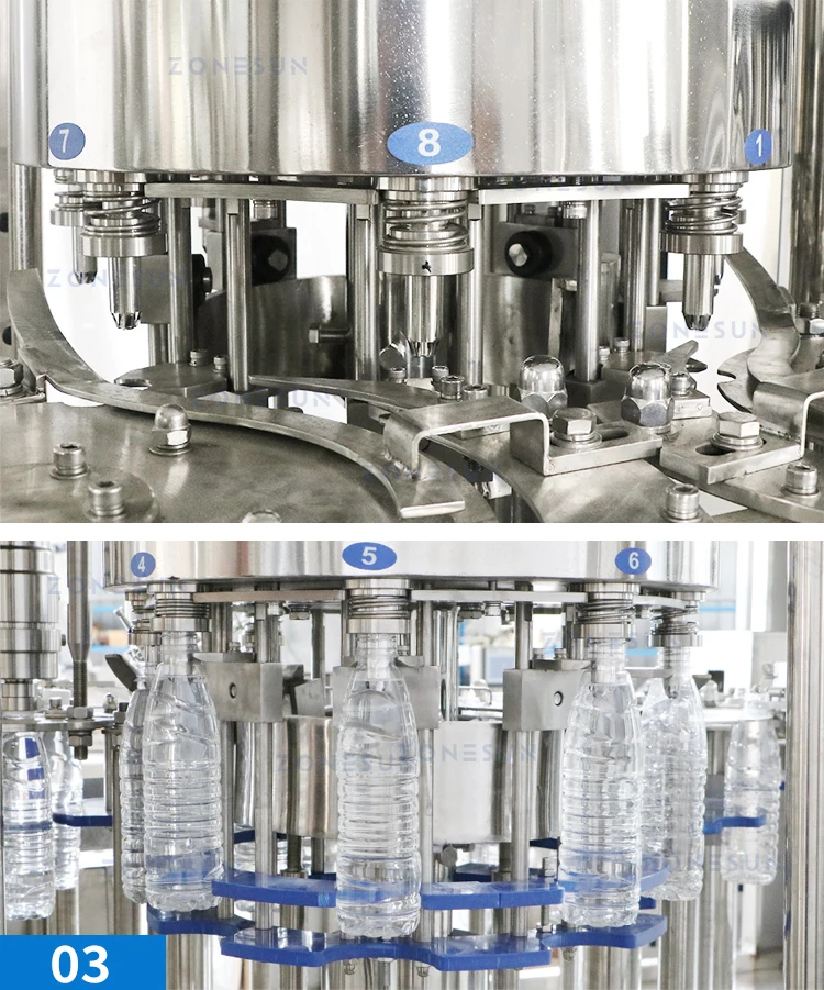 ZONESUN ZS-AFC883 Liquid Bottle Rinsing Filling Capping Production Line