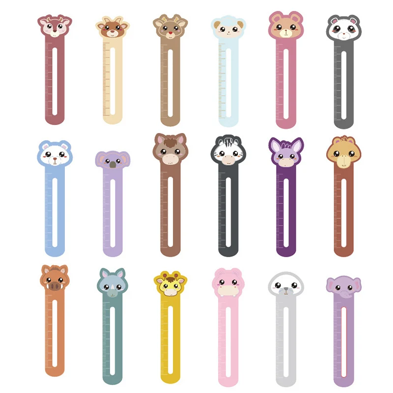 30Pcs 귀여운 동물 종이 책갈피 규모 종이 책 홀더 편지지 학교 Supplie