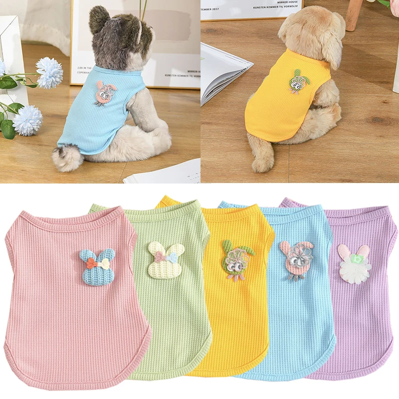 Primavera Estate Pet Dog Clothes Cotton Print Bear Small Dog T-Shirt Chihuahua Yorkie Bulldog Francese Fashion Luxury Design Dog Vest