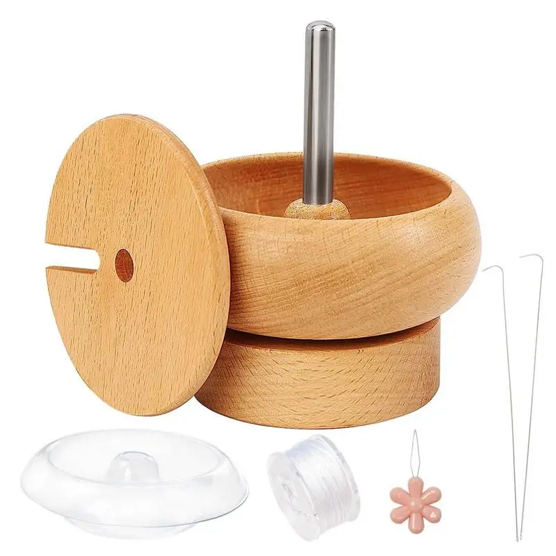 Waist Bead Spinner and Beads Kit with 4 Bowls, 2 Needles and 1000Pcs Beads