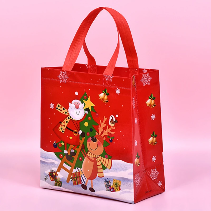 

Рождественская сумка для конфет, 4 шт., водонепроницаемая Нетканая ткань, упаковка для косметики, новый год, складная сумка для хранения для подарков