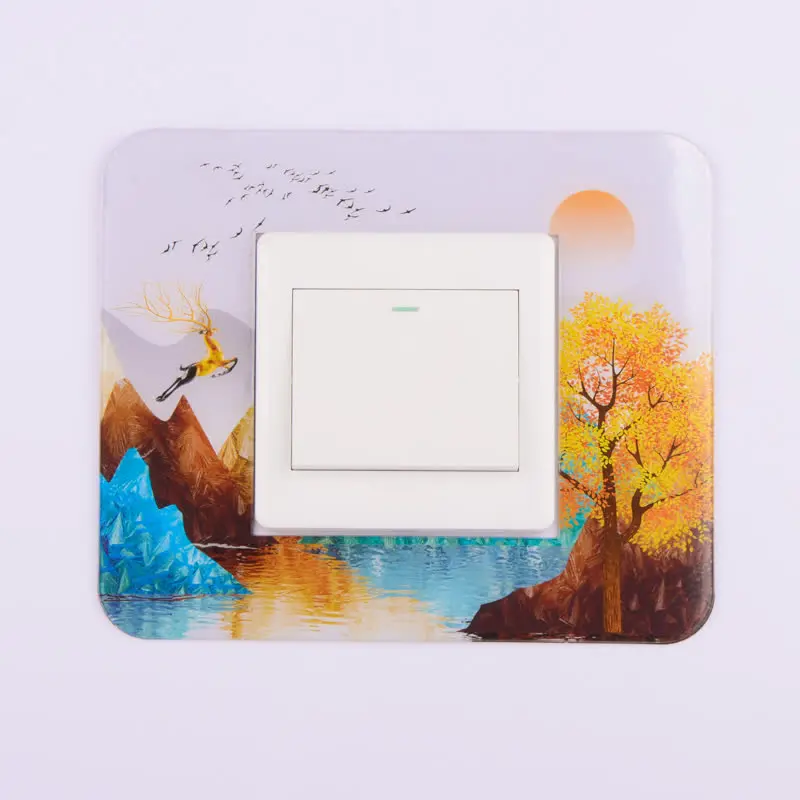 Description Picture 4 of itemMultiple Chinese style Acrylic Socket switch sticker Wall stickers Home decor Living room decoration Light switch cover plate