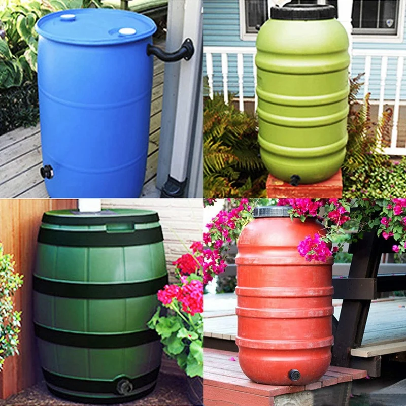 WISH 2 PCS Rain Barrel Bulkhead Fitting Kit With Plugs And Hole Saw Tool, 1 Inch PVC Spigot Connector Kit For Rain Barrels