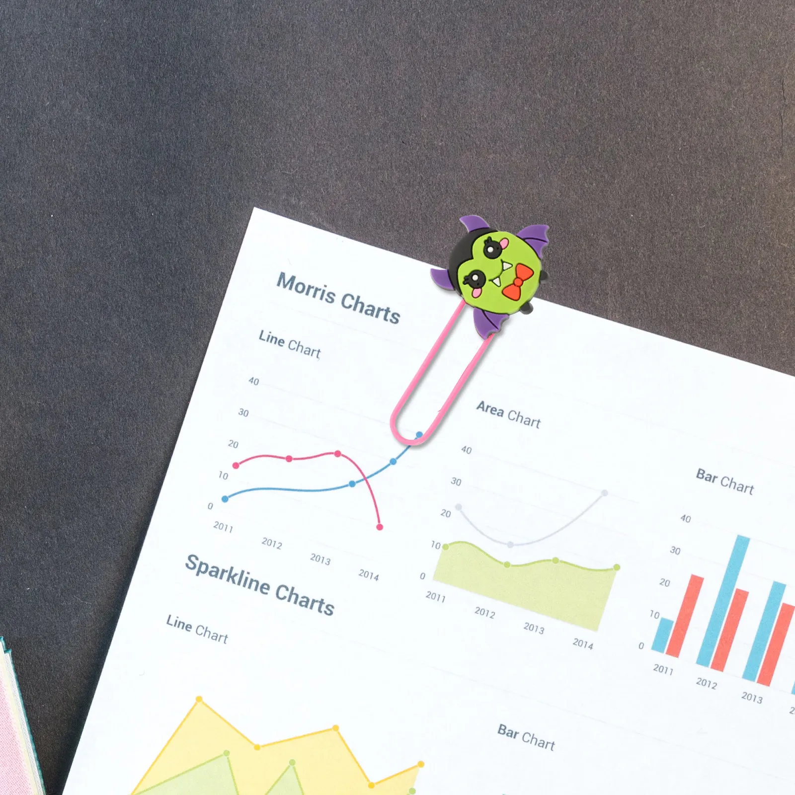 20Pcs 할로윈 종이 클립 세트(박쥐, 해골, 유령, 호박 포함) 북마크 파티 선물 축제 장식 재사용 가능한 책갈피