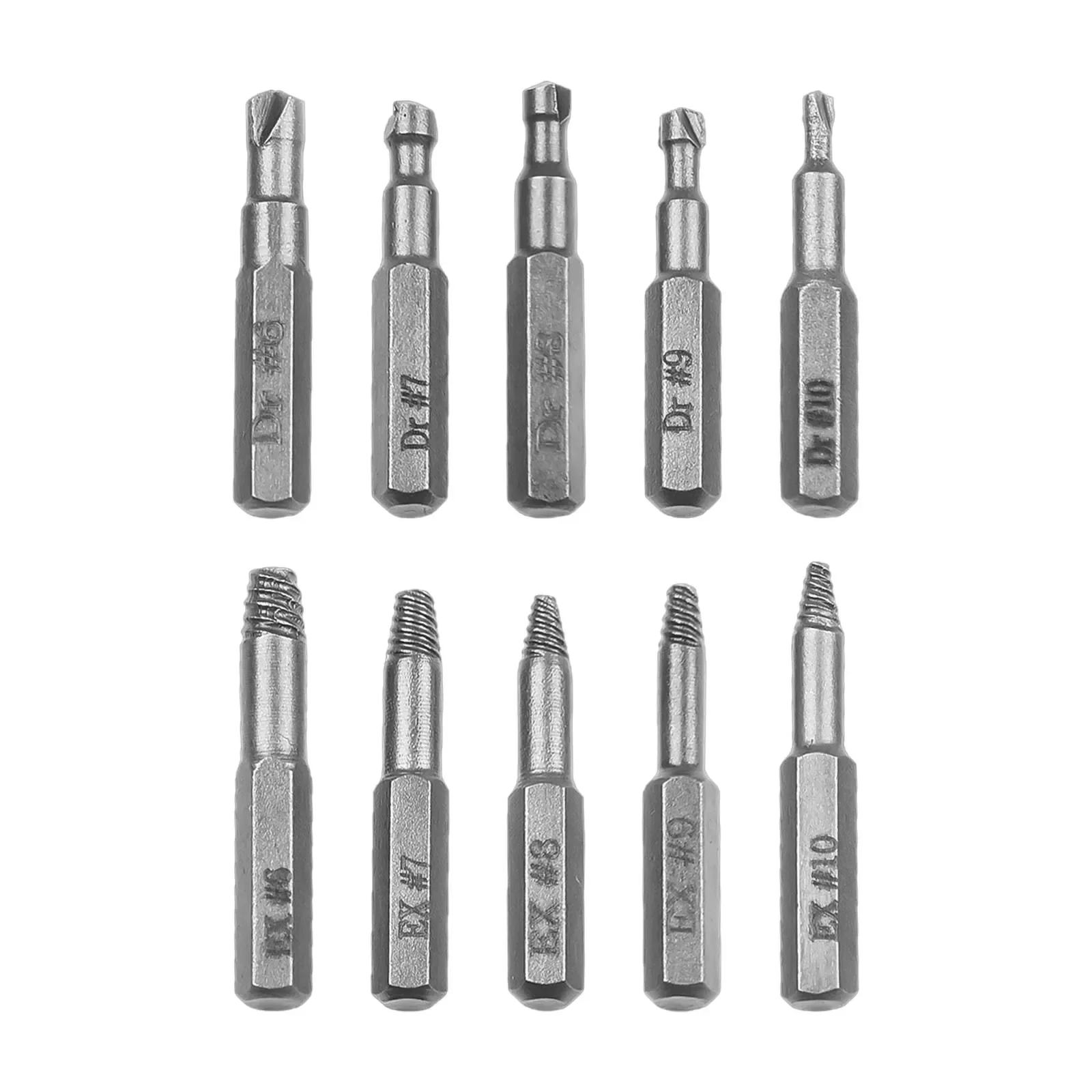 10-Piece Damaged Screw and Bolt Extractor Drill Bit Set