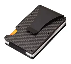 Carbon Fiber Minimalist Slim Wallet for Men - RFID Blocking Luxury Credit Card Holder (Carbon Fiber Black)