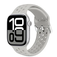 Bracelet de sport en Silicone pour Apple Watch 11 10 42mm 46mm Ultra 3/2/1 49mm, ceinture respirante iWatch 9 8 7 6 5 4 SE 45mm 44mm 41mm 40mm 2