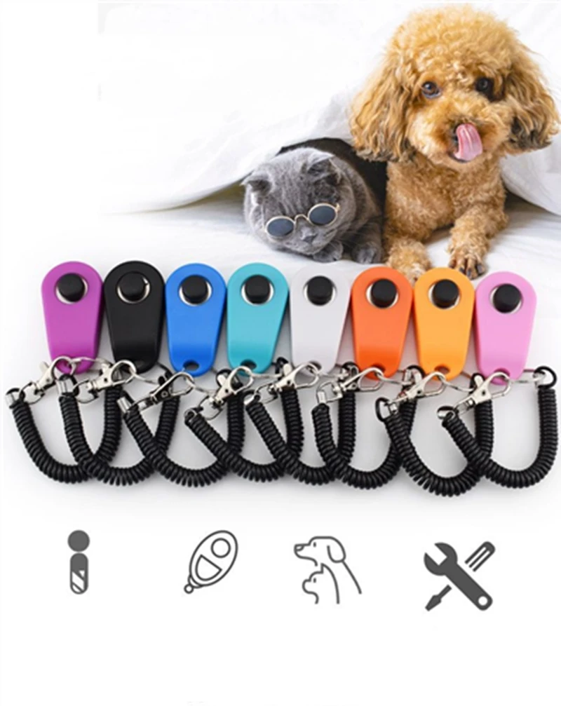 Dog Cat Pet  Training Clicker With Wrist Strap Training Supplies For Dogs Cats Pet Training Clicker Dog Supplies Dog Trainings