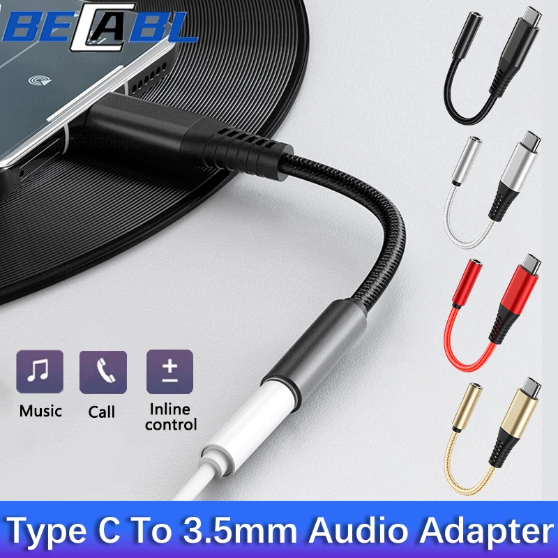 Type C To Jack Audio Cable Adapter USB C Earphone Aux