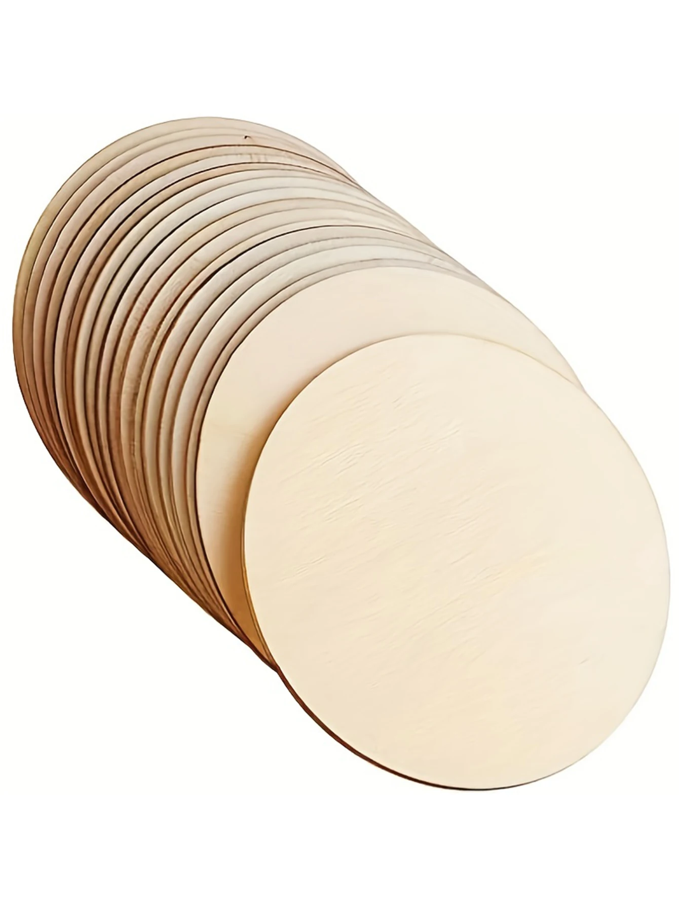 Description Picture 4 of item10Pcs round wooden 4x4 in(10x 10 cm) suitable for DIY decorative blank wooden coasters crafts wall decoration puzzle tiles