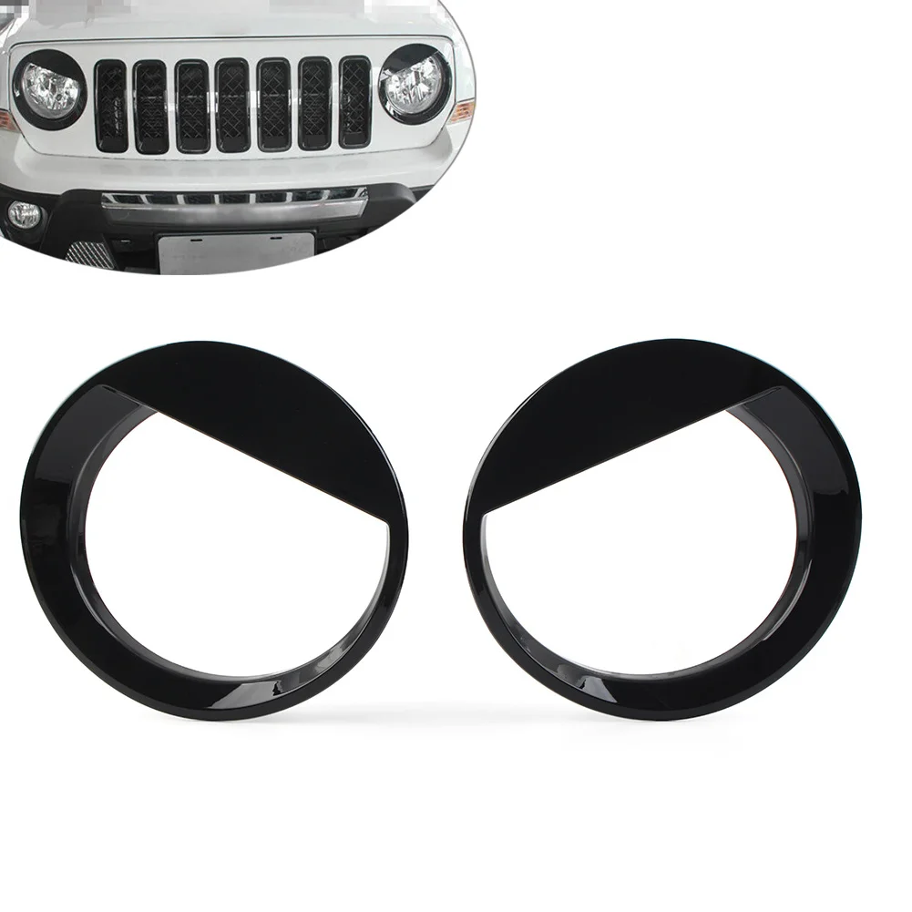 1Pair Car Front Headlight Ring Headlamp Cover Trim For Jeep