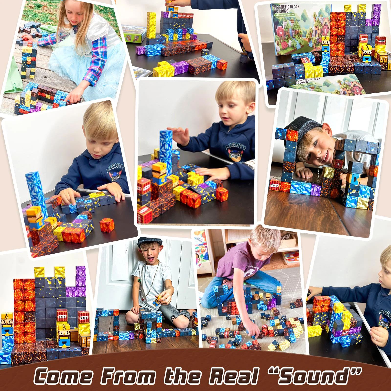 72pcs Magnetic Blocks-Build Mine Magnet World Edition Sword Caverns Magnet Toddler Toy for Children Age 3+, Montessori kids Toys 5