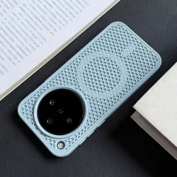 Cooling Armor Breathable Luxury Matte Magnetic Phone Case with Wireless Charging Compatibility - OPPO FIND X8 (Blue)