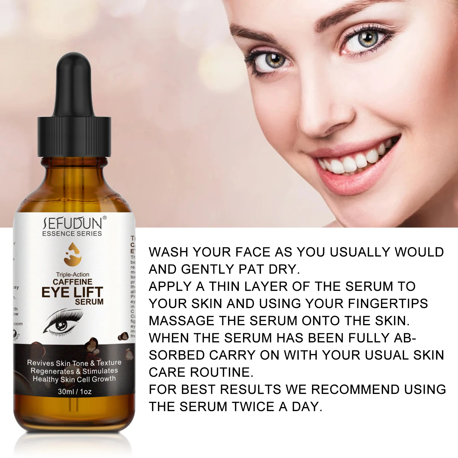 Triple action Caffeine Eye Lift Serum Hydrates Eye Skin Lncrease ...