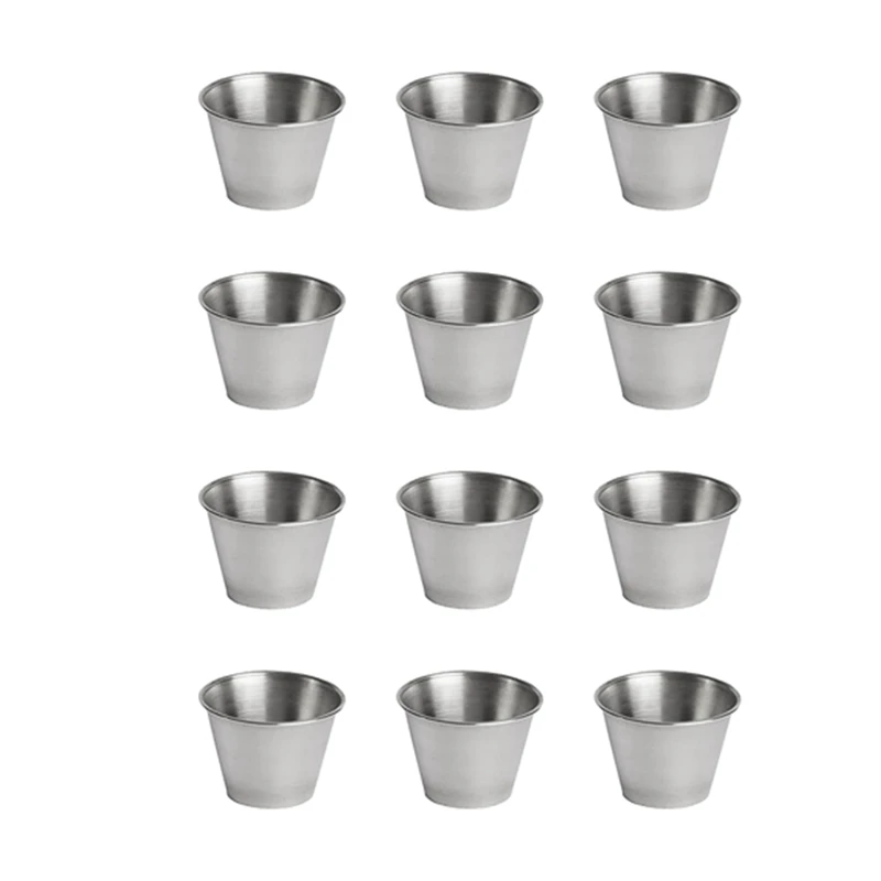 

120 Pack Stainless Steel Condiment Sauce Cups,Commercial Grade Dipping Sauce Cups,Ramekin Condiment Cups Portion Cups