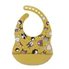 New Arrival silicone baby bibs silicon printing newborn bib feeding burp cloth avocado zoo tractor printing tableware 5