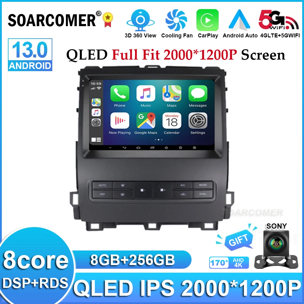 

Android 13 для Toyota Land Cruiser Prado Lexus GX470 GX 470 J120 2002 - 2009 автомобильное радио Carplay Мультимедиа GPS Навигация стерео