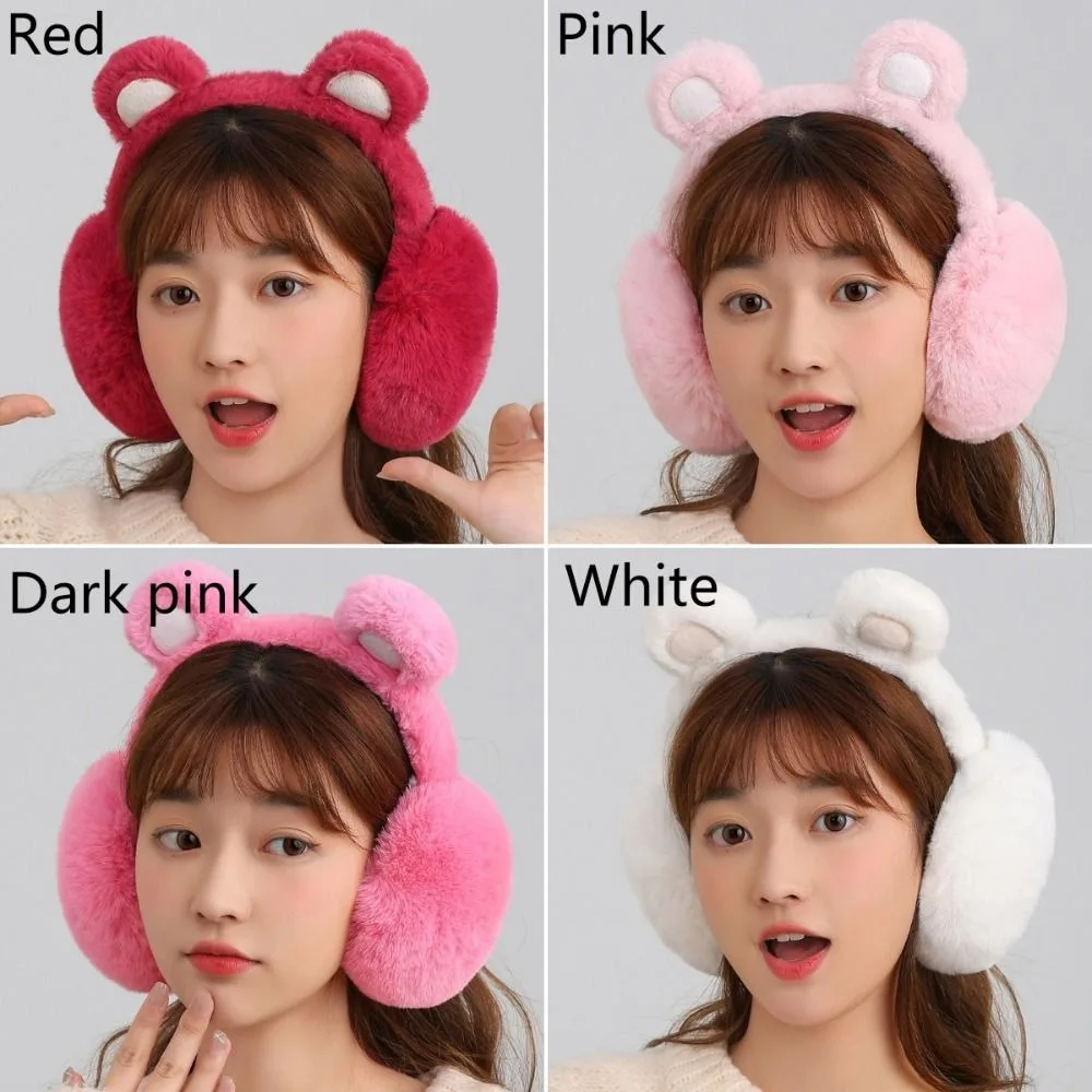 남성용 곰 봉제 이어 워머, 따뜻한 귀마개, 부드러운 겨울 이어 커버, 야외 방한, 접이식 귀마개, 신제품