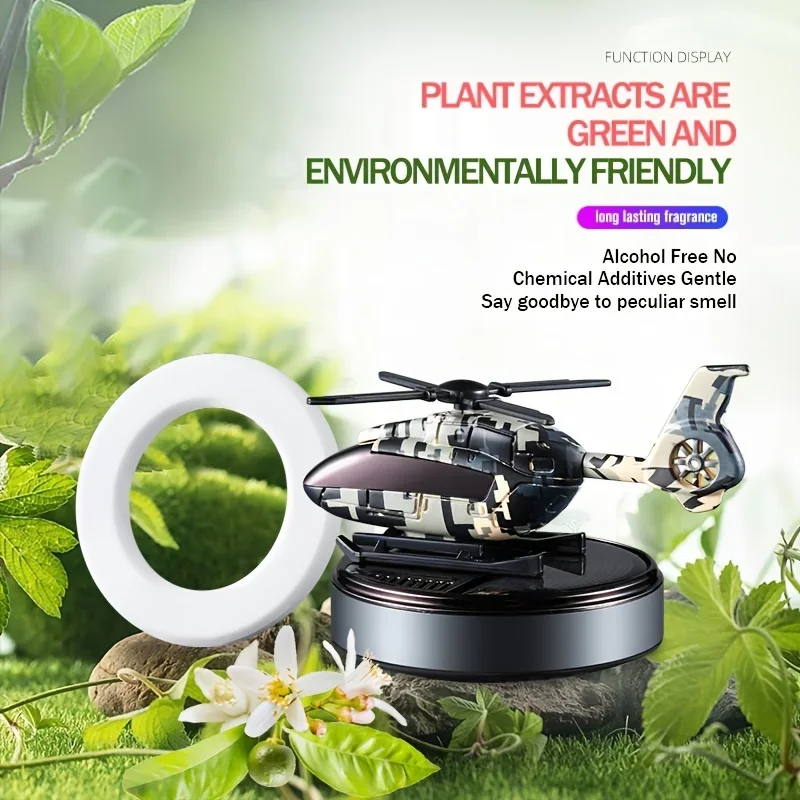 Air Freshener Helicopter Car Air Freshener Solar Automatic Rotation Propeller Essential Oil Diffuser Dashboard Perfume Decoration Ornament